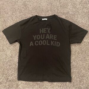 Zara slogan t-shirt with Studs Size Small